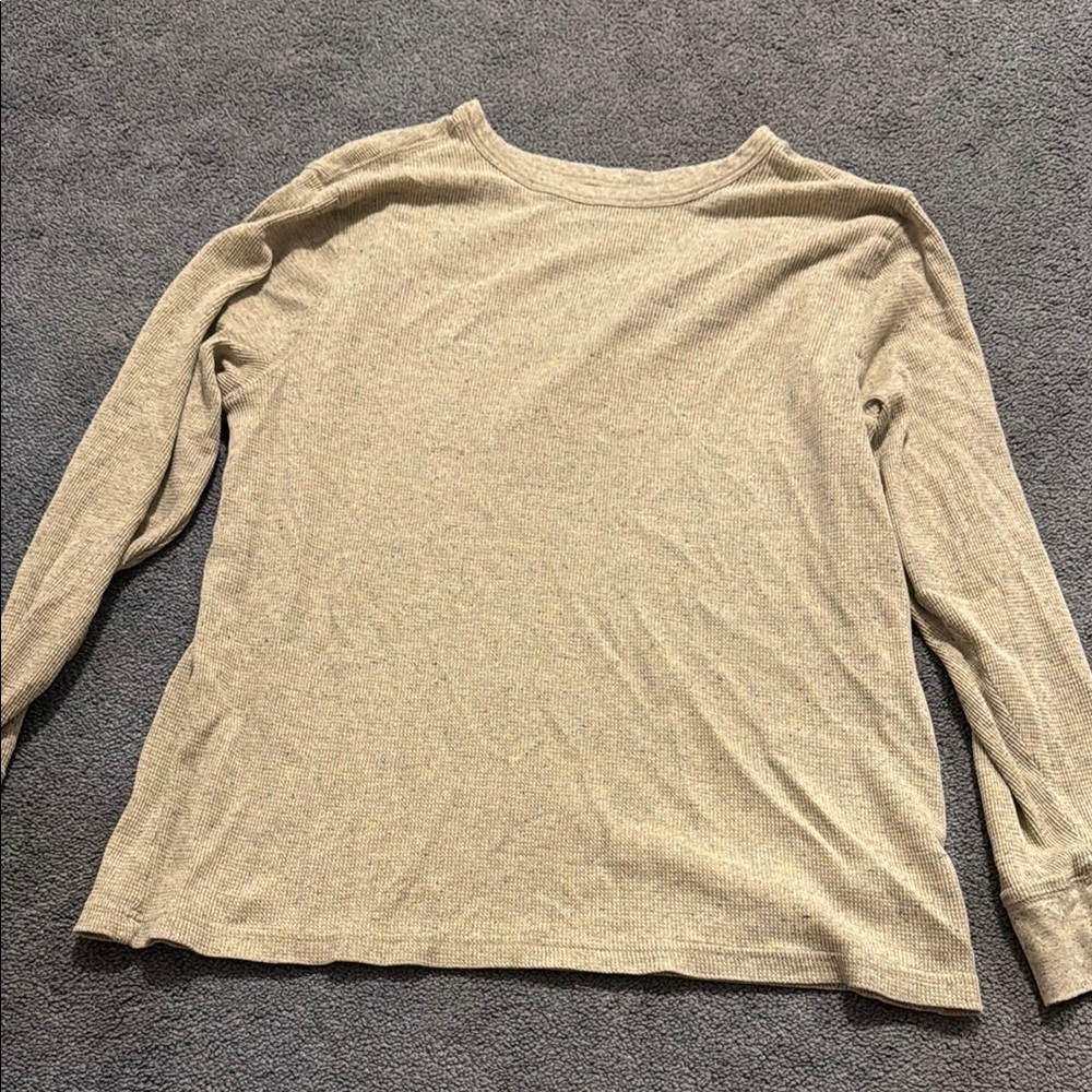 Casual Tan Long Sleeve Top